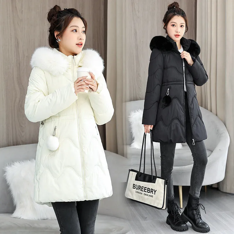 Easy-to-Clean Quilted Puffer Jacket with Relaxed-Fit Design for Women