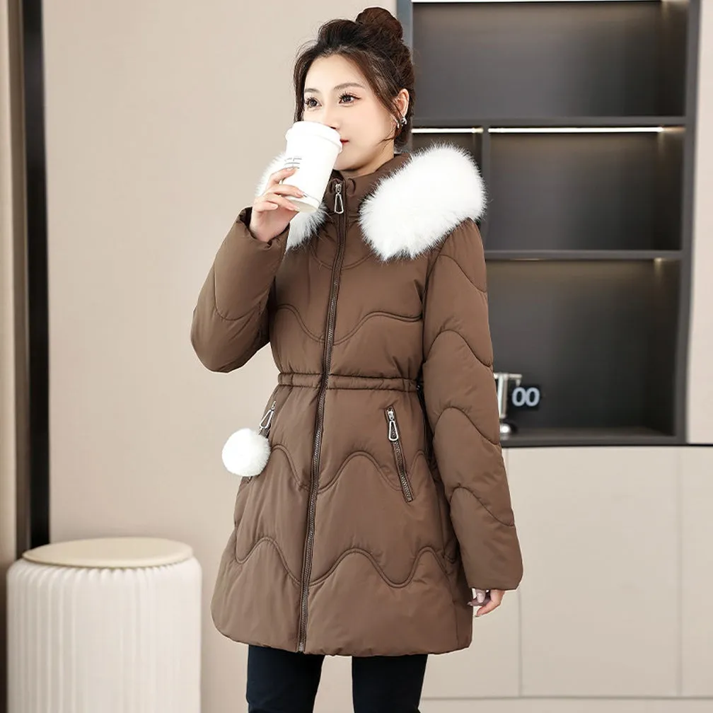 Easy-to-Clean Quilted Puffer Jacket with Relaxed-Fit Design for Women