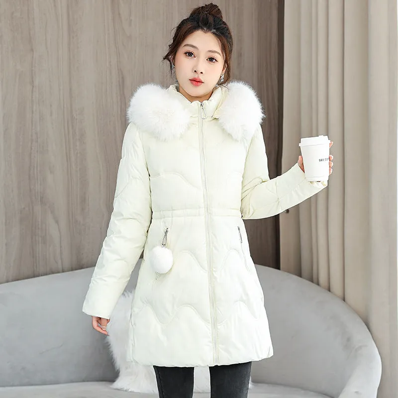 Easy-to-Clean Quilted Puffer Jacket with Relaxed-Fit Design for Women
