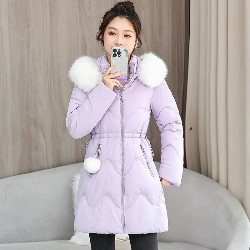Easy-to-Clean Quilted Puffer Jacket with Relaxed-Fit Design for Women