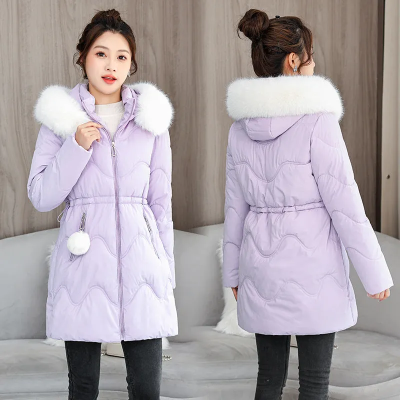 Easy-to-Clean Quilted Puffer Jacket with Relaxed-Fit Design for Women