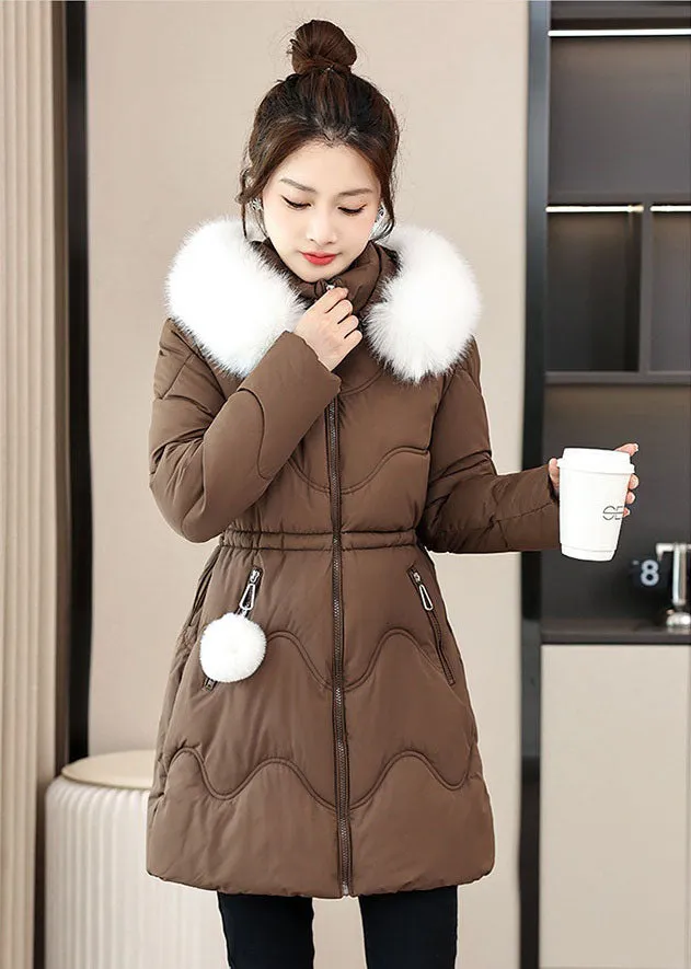Easy-to-Clean Quilted Puffer Jacket with Relaxed-Fit Design for Women