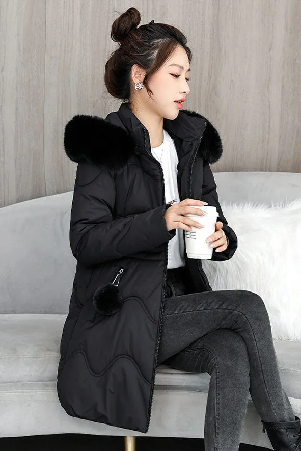 Easy-to-Clean Quilted Puffer Jacket with Relaxed-Fit Design for Women