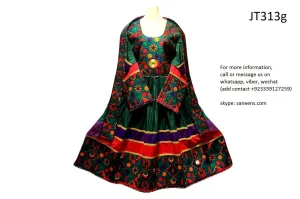 Elegant Afghan Green Pathani Frock - New Fashion Style