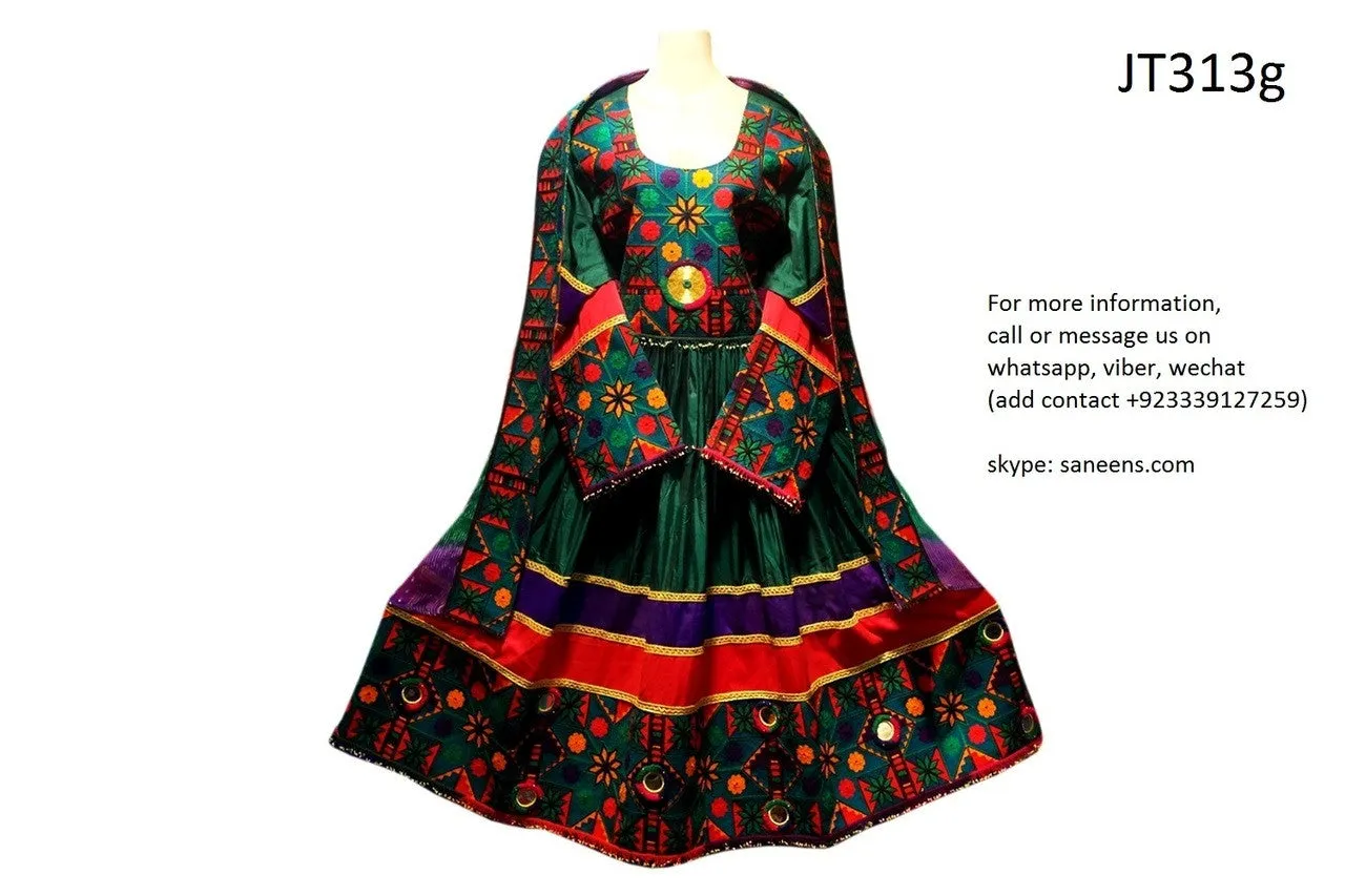 Elegant Afghan Green Pathani Frock - New Fashion Style