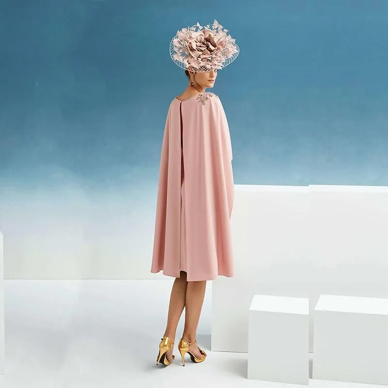 Elegant Knee Length Mother Of The Bride Dresses with Shawl