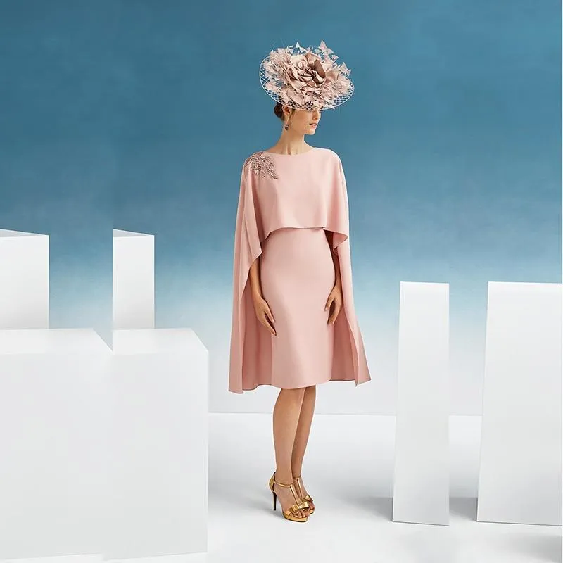 Elegant Knee Length Mother Of The Bride Dresses with Shawl