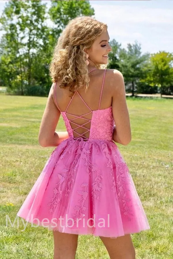 Elegant Square Sleeveless A-line Short Mini Homecoming Dress,  HDS0154