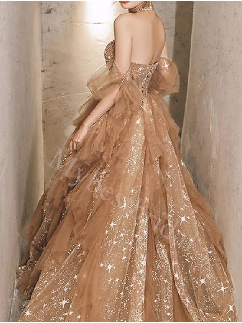 Elegant Sweetheart Sleeveless A-line Prom Dresses,PDS0855