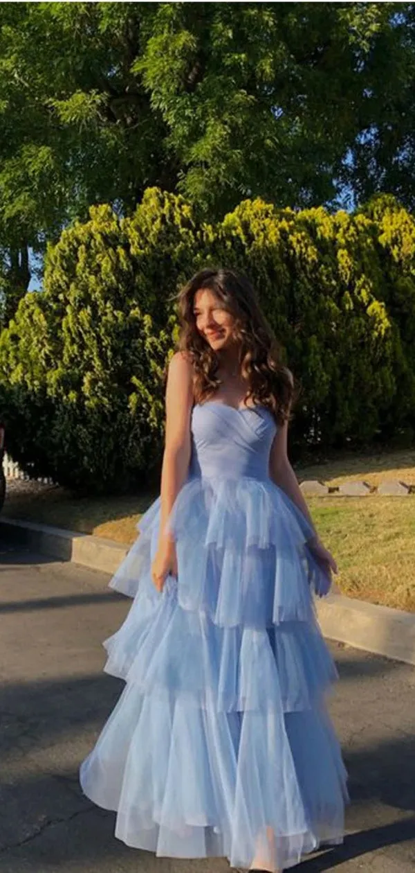 Elegant Sweetheart Sleeveless A-line Tulle Ruffles For Party Online, OL418