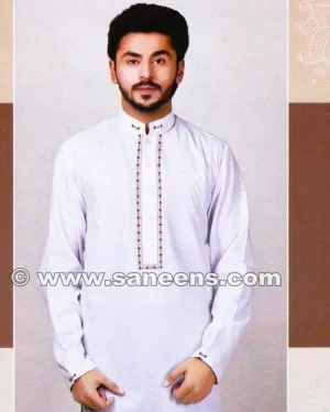 Elegant White Afghan Men's Dress