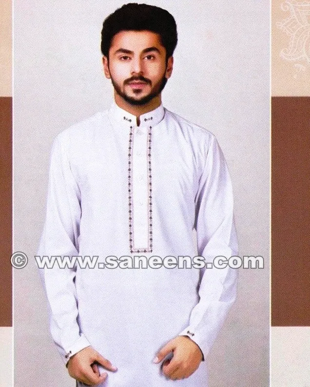 Elegant White Afghan Men's Dress