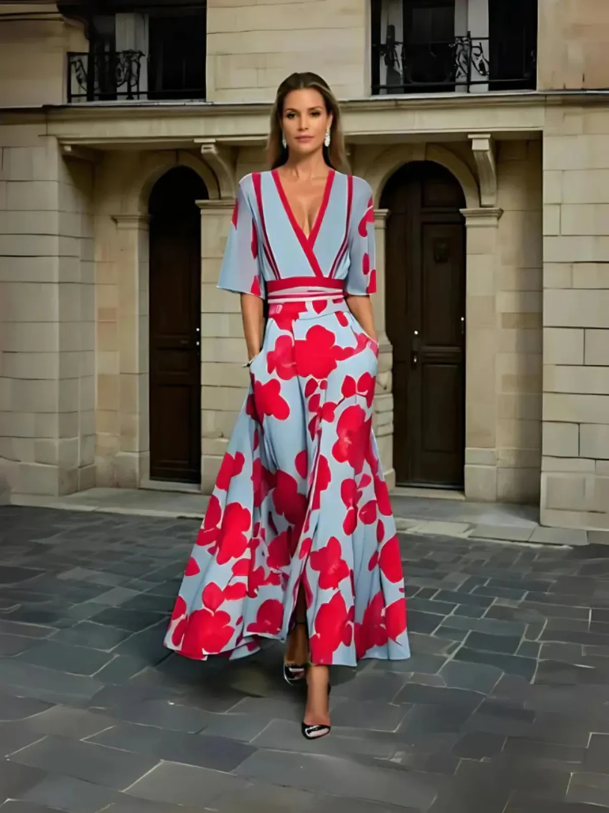ELIZA | ELEGANT FLOWER PATTERN DRESS