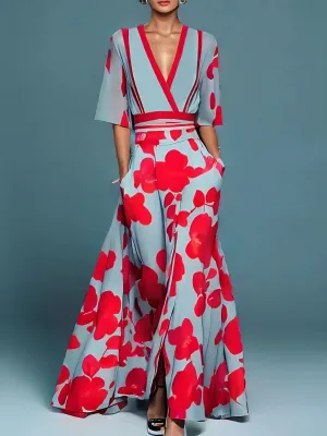 ELIZA | ELEGANT FLOWER PATTERN DRESS