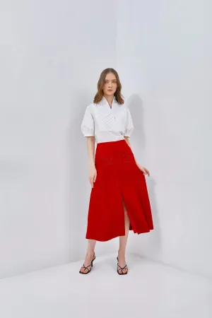 EMBROIDERED PANELED SKIRT