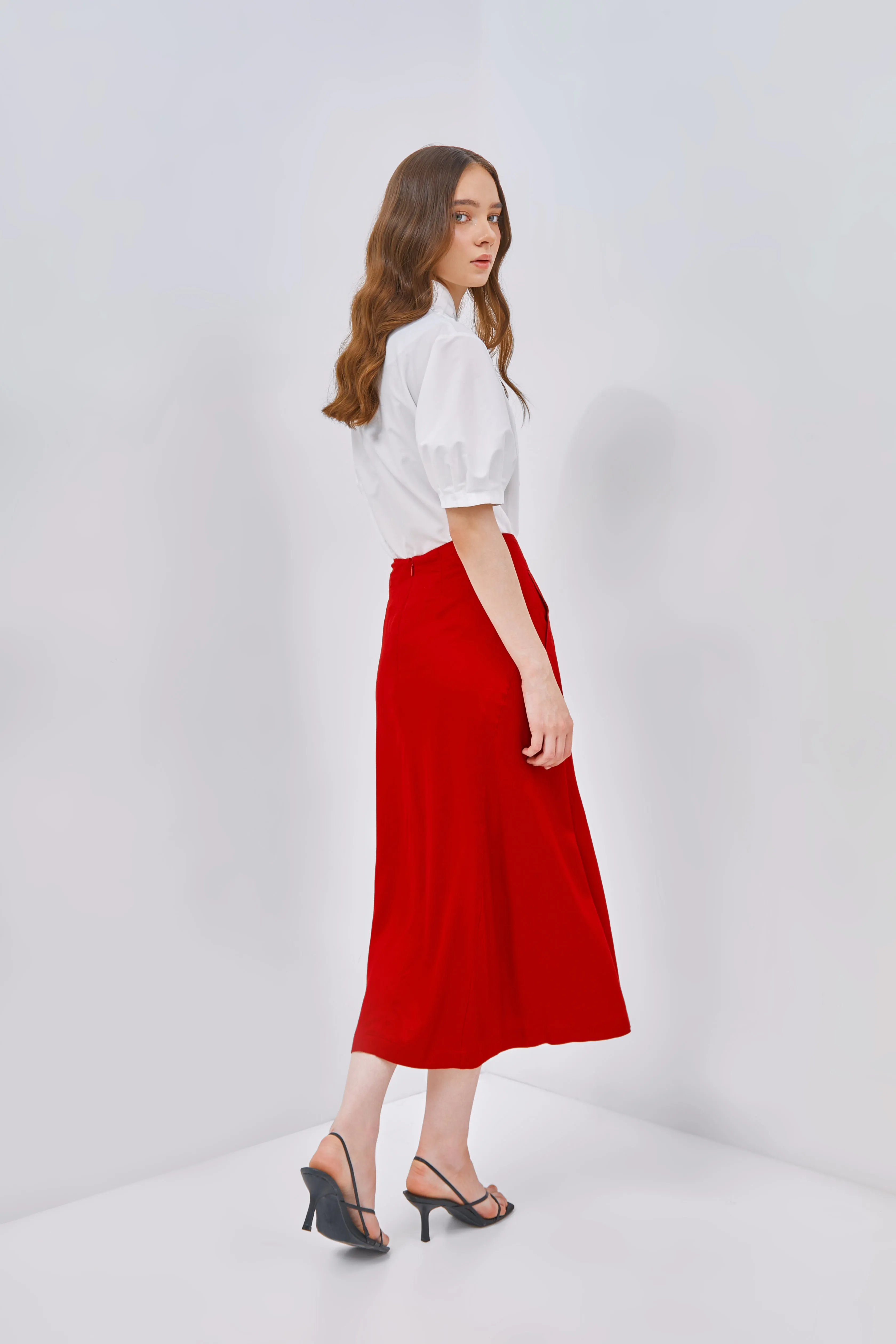 EMBROIDERED PANELED SKIRT