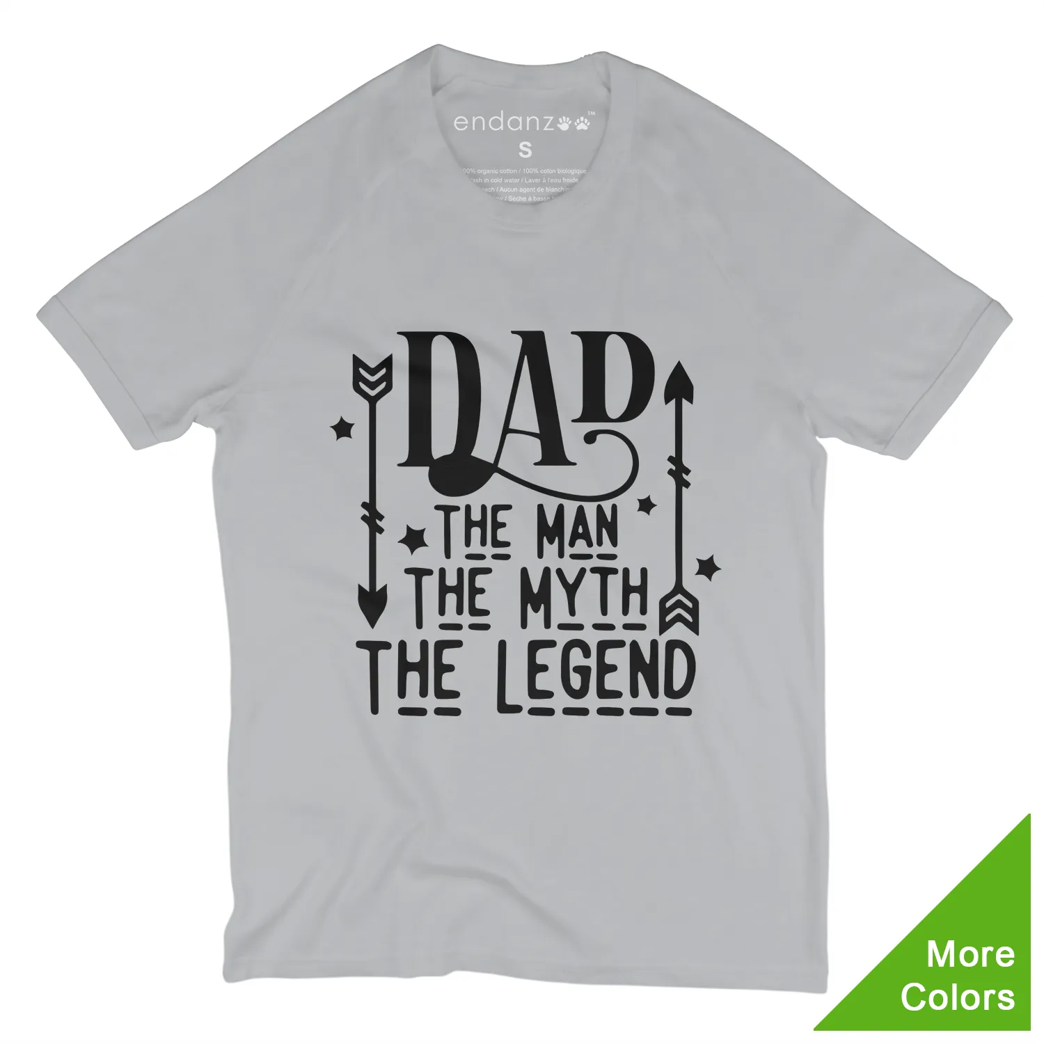 Endanzoo Organic Adult Men Short Sleeve T-shirt for Dad - Man, Myth, & Legend