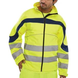 Eton Hi-vis Soft Shell Jacket - Saturn Yellow/Navy Blue