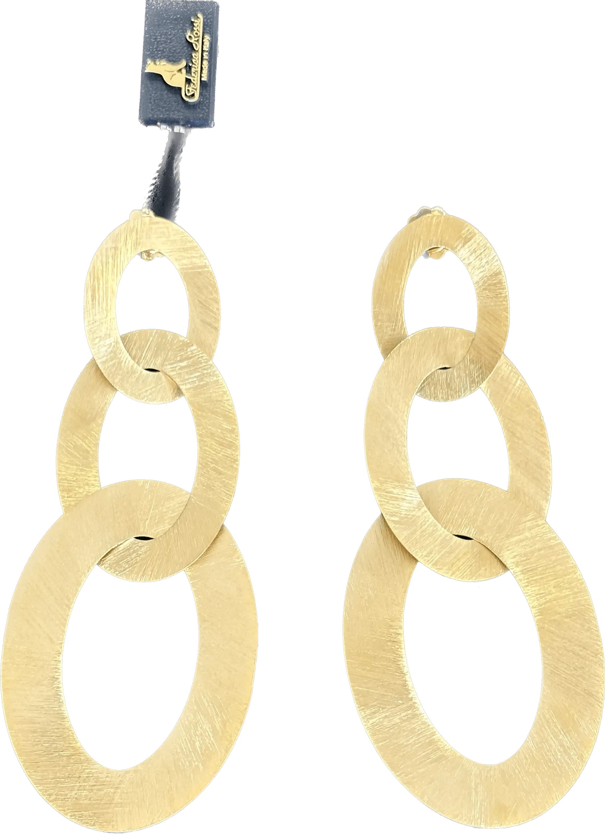 Federica Rossi earrings in gold laminate bronze plate with 3 oval fr.or.01