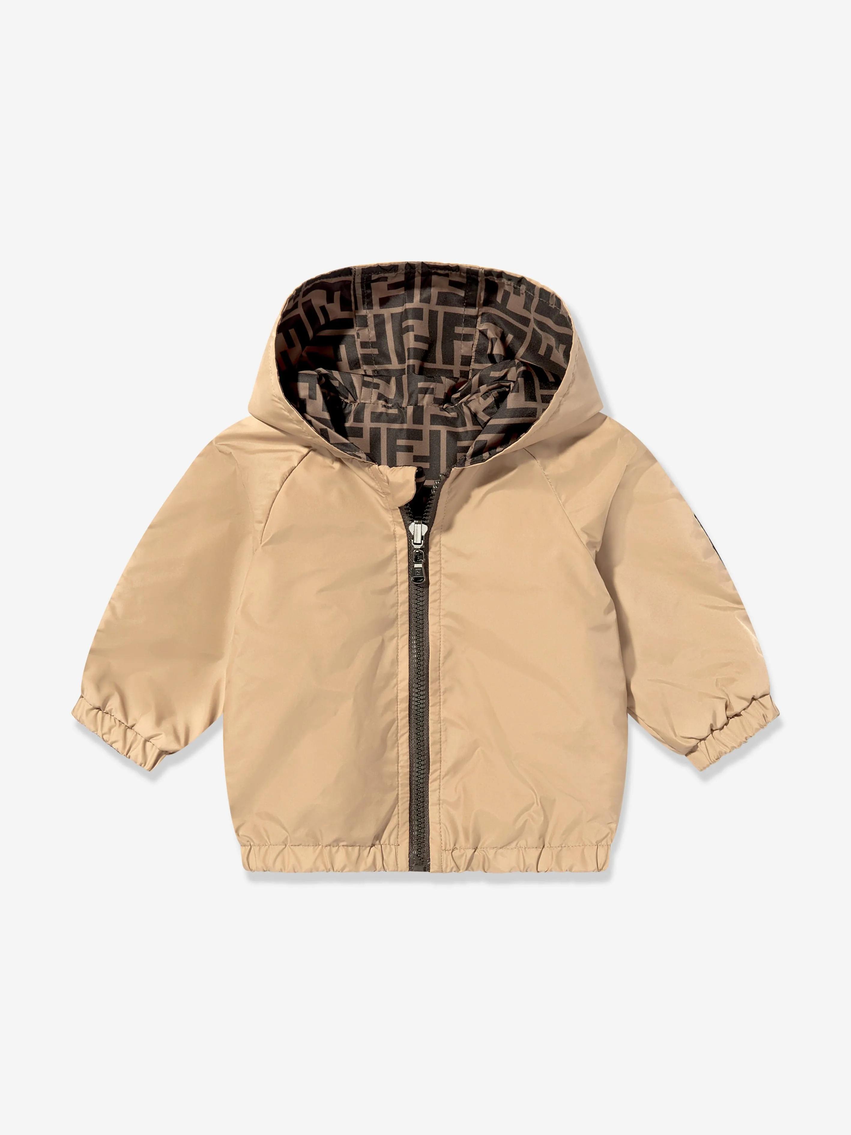 Fendi Baby K-Way Reversible Jacket in Beige