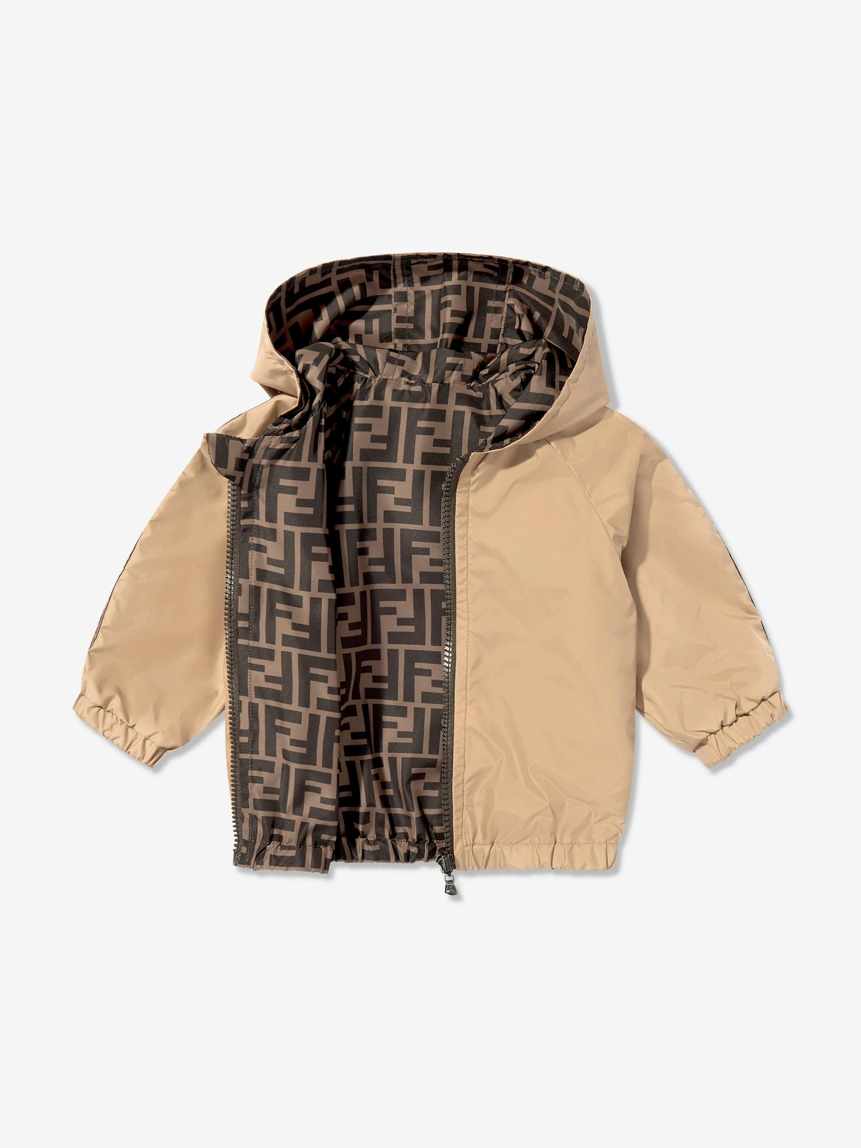Fendi Baby K-Way Reversible Jacket in Beige