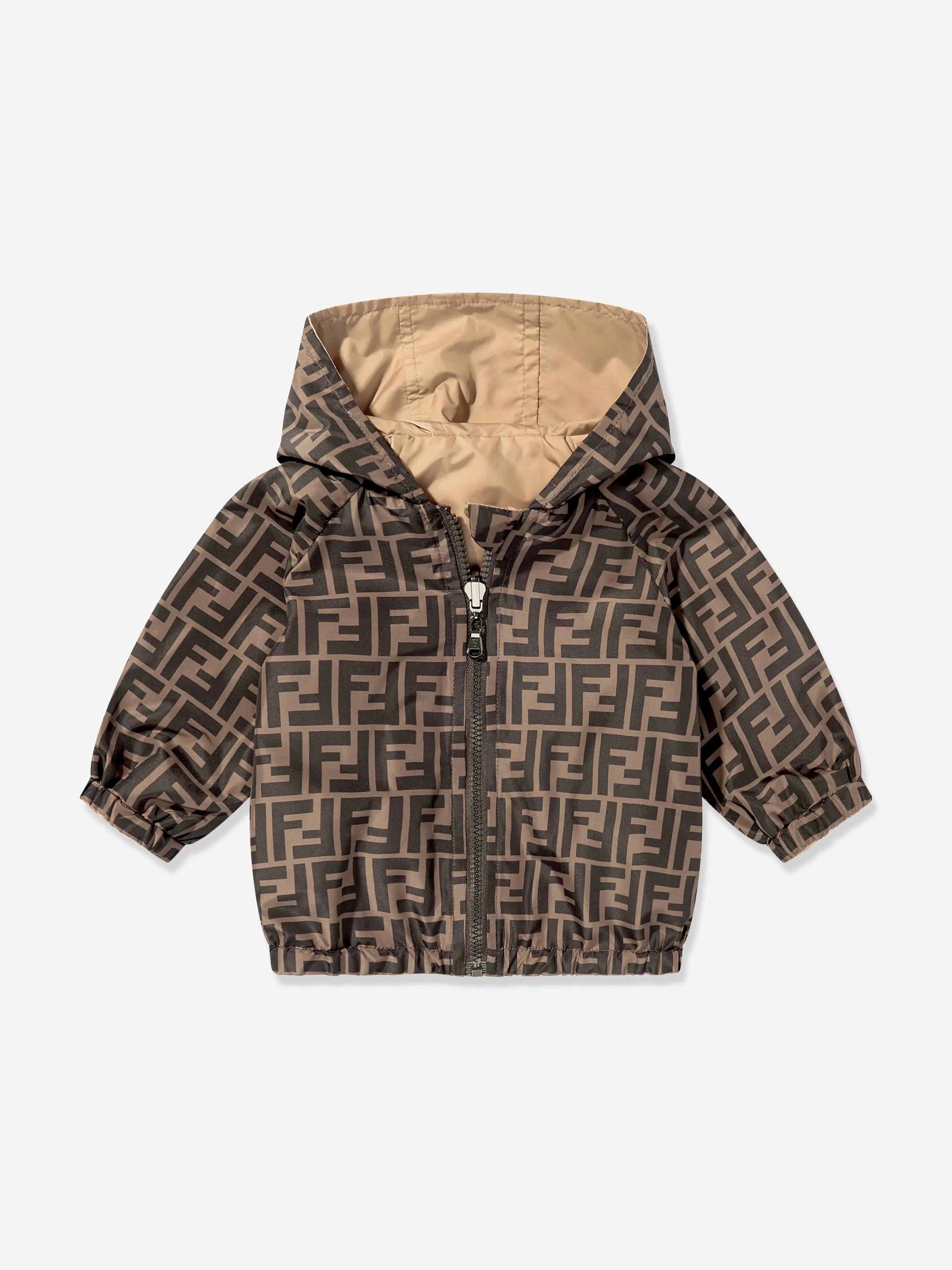 Fendi Baby K-Way Reversible Jacket in Beige