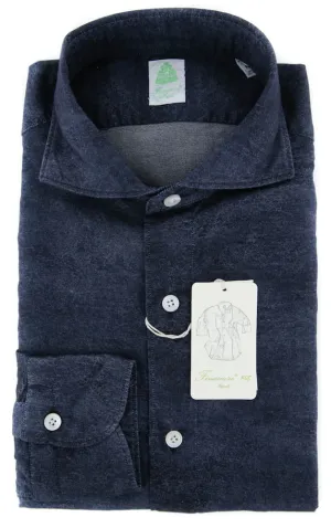 Finamore Napoli Dark Blue Shirt - Extra Slim - XS US / XS EU