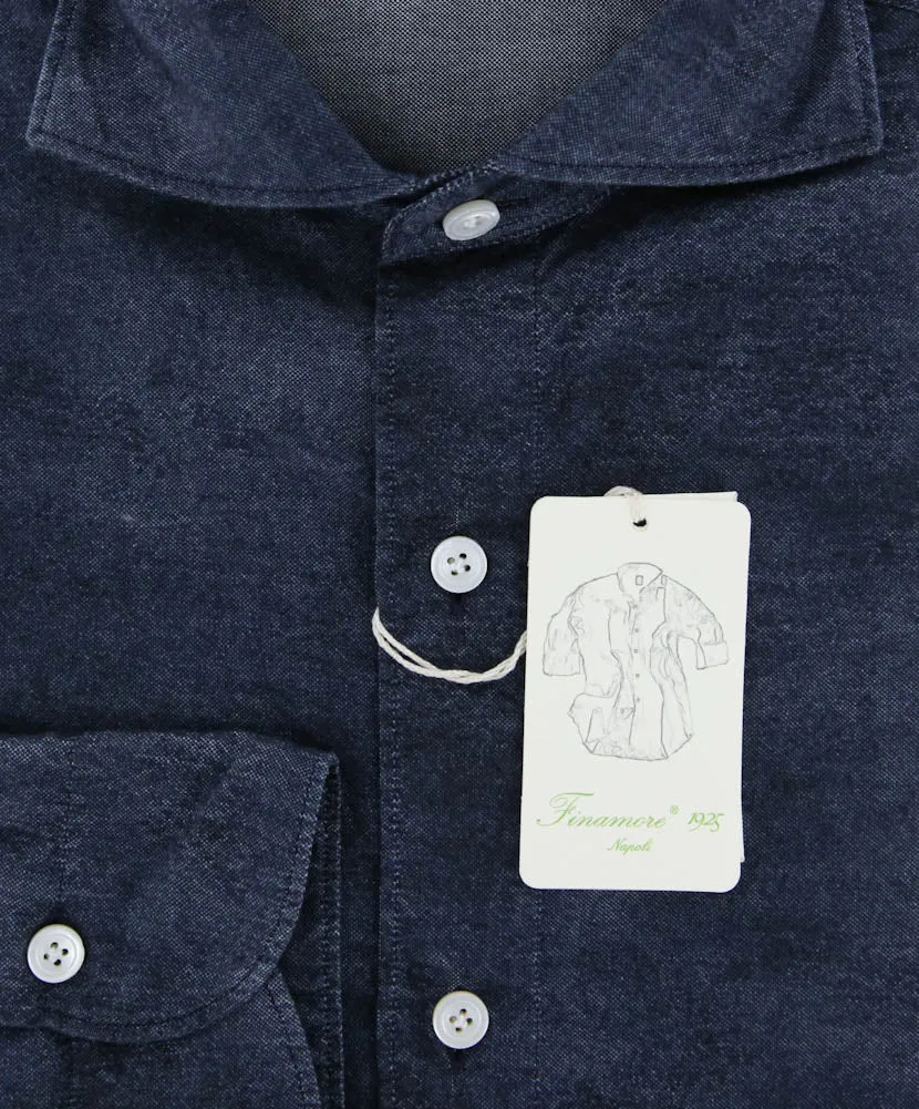 Finamore Napoli Dark Blue Shirt - Extra Slim - XS US / XS EU