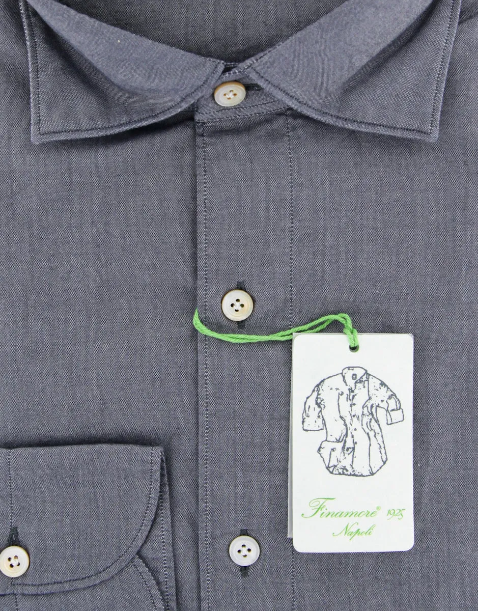 Finamore Napoli Denim Blue Shirt - Extra Slim