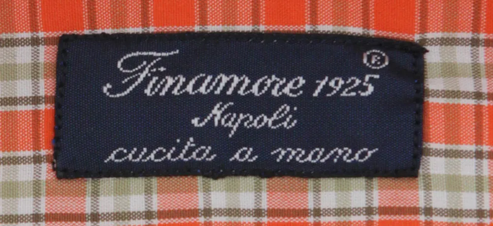 Finamore Napoli Orange Shirt - Slim