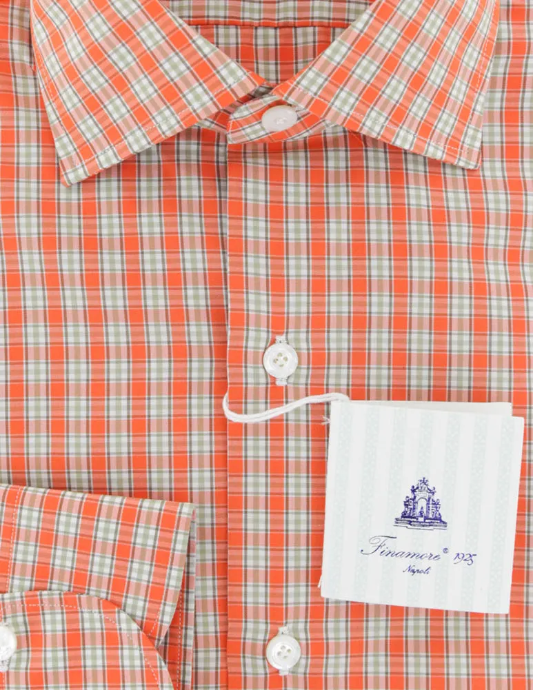 Finamore Napoli Orange Shirt - Slim