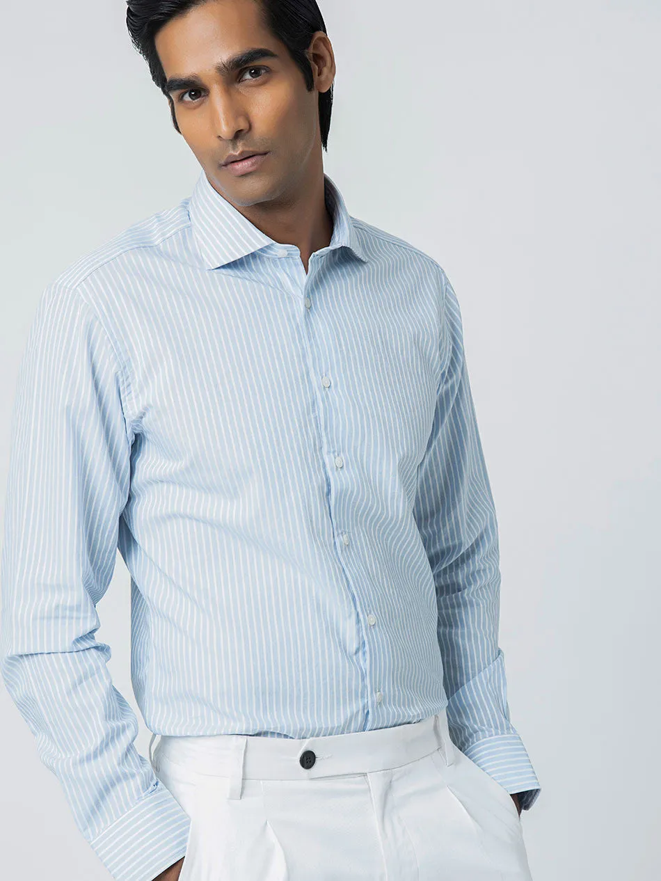 FINE 70s BLUE BOLD STRIPE SHIRT