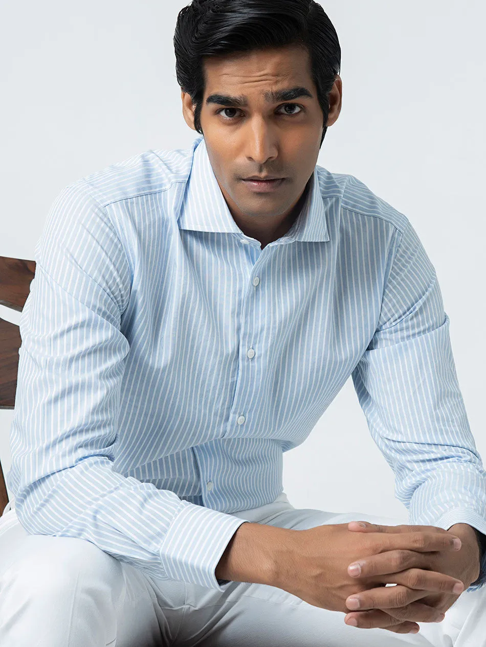 FINE 70s BLUE BOLD STRIPE SHIRT