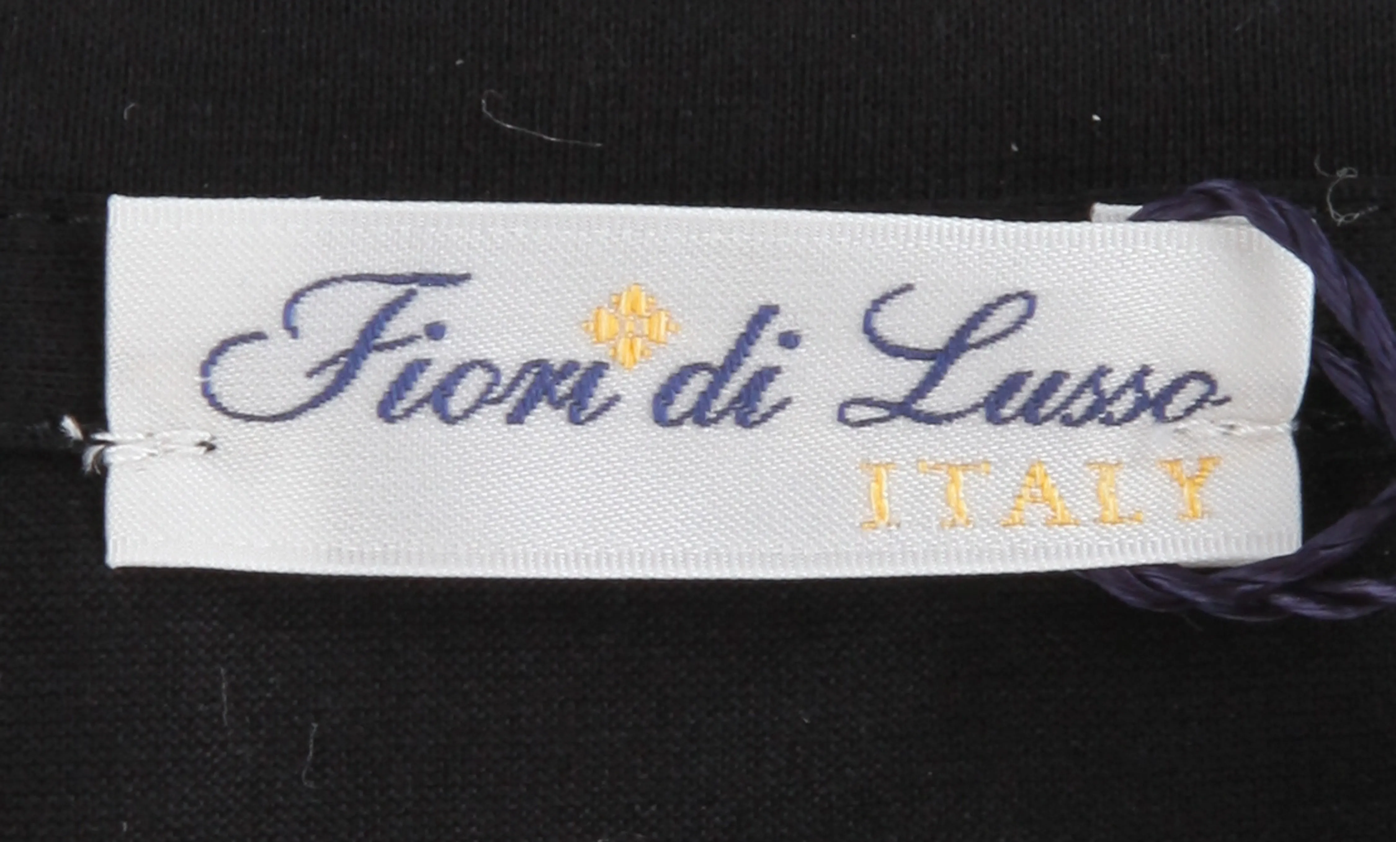 Fiori Di Lusso Black Crewneck T-Shirt