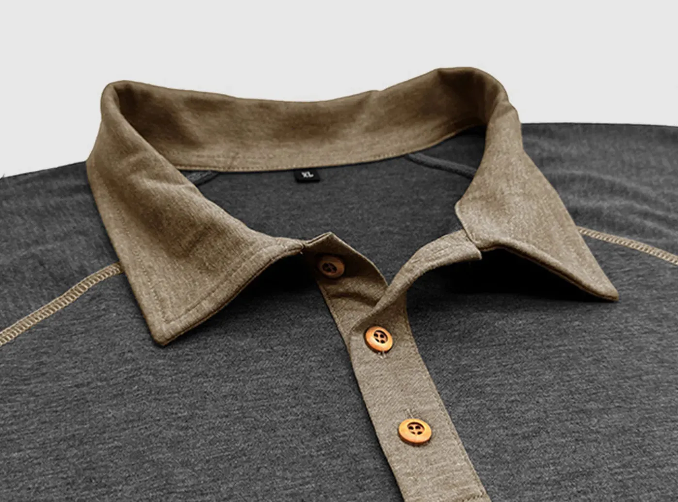 FitVille Men's Vintage Style Henley Polo