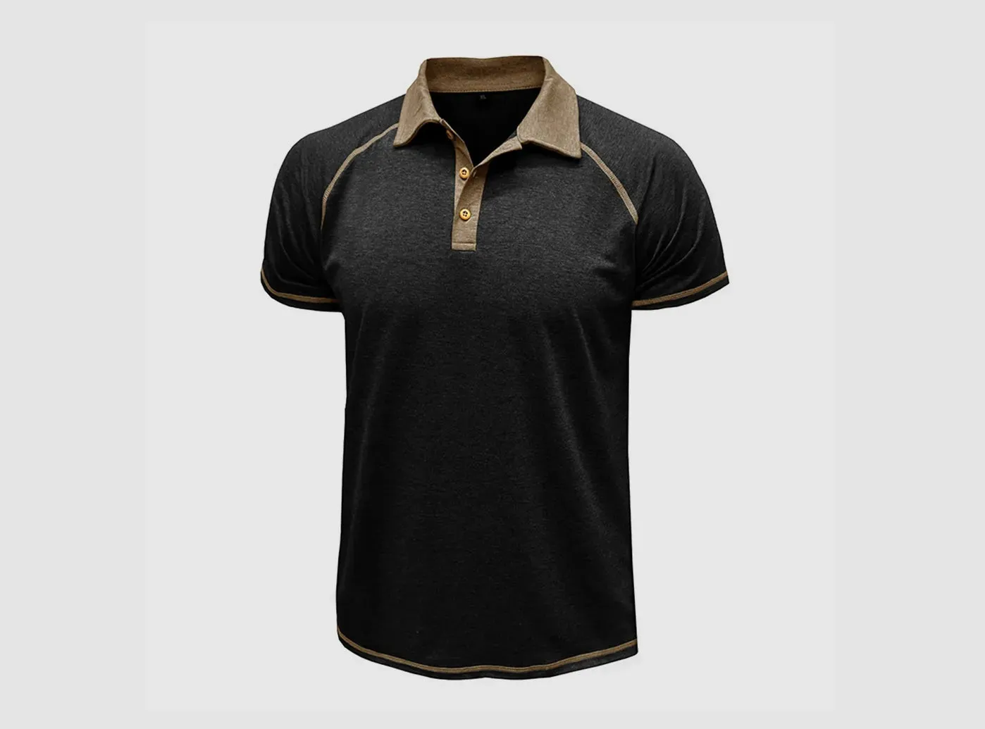 FitVille Men's Vintage Style Henley Polo