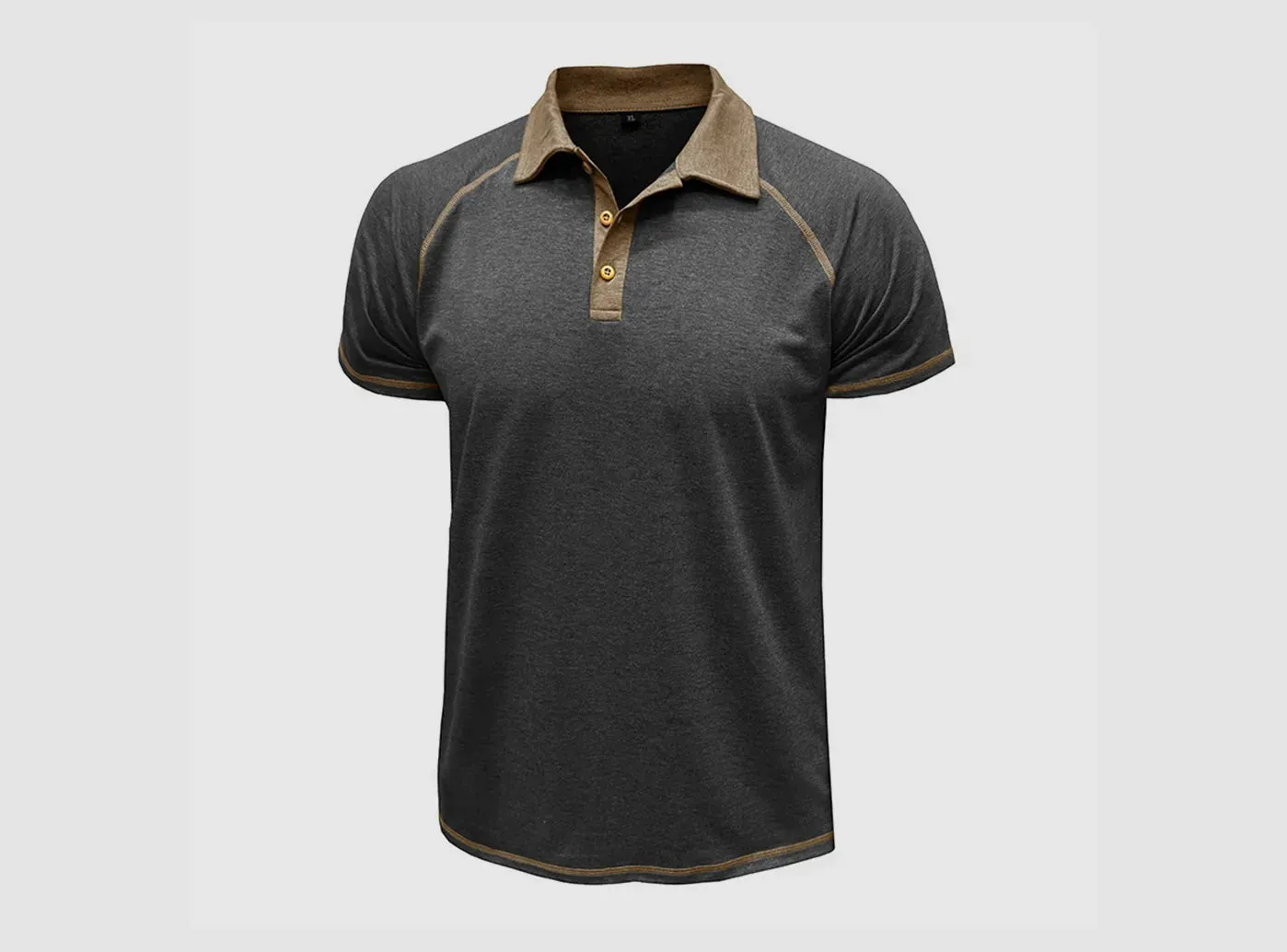 FitVille Men's Vintage Style Henley Polo