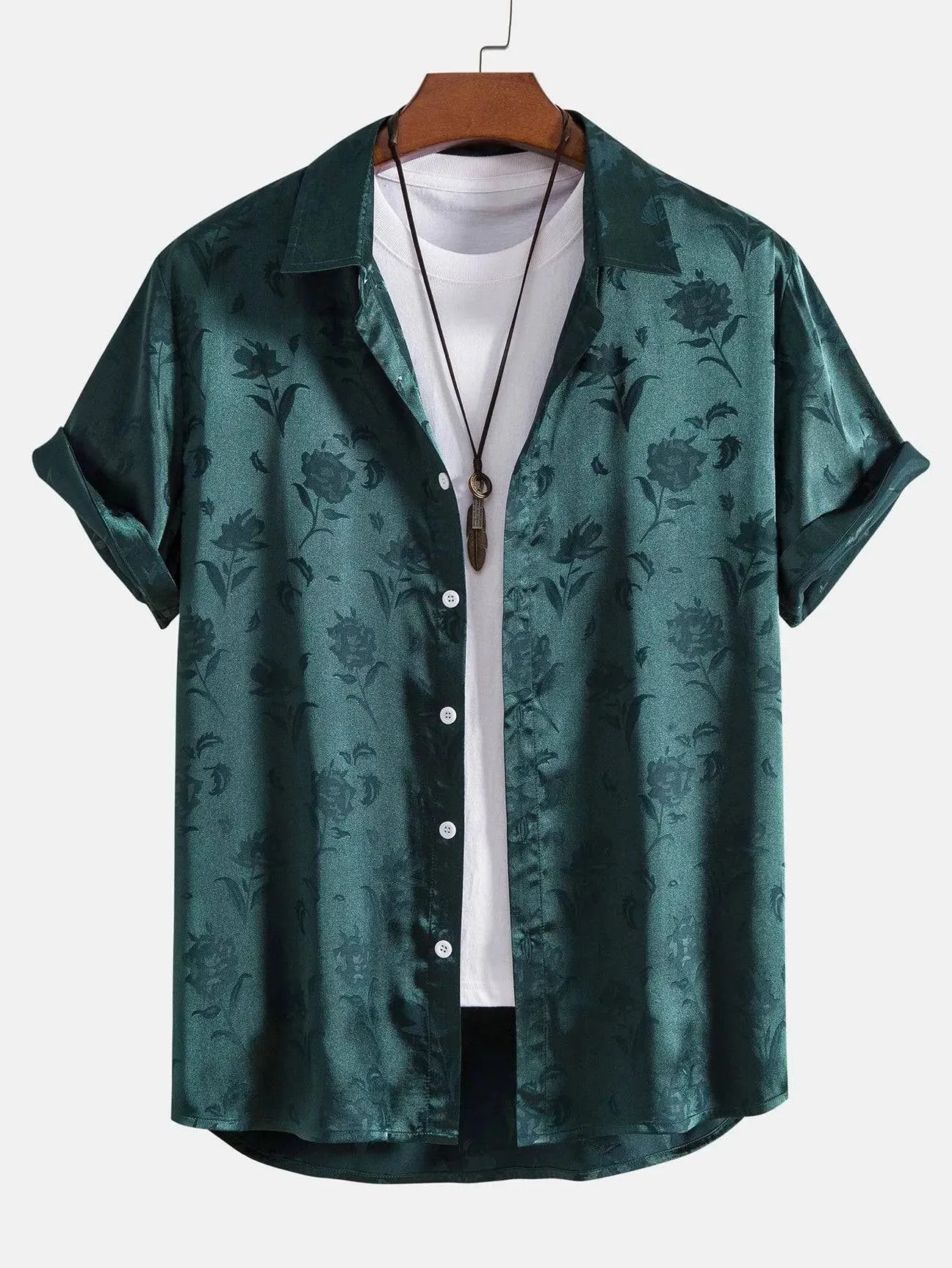 Floral Print Casual Button-Up Shirt for Men – Jason