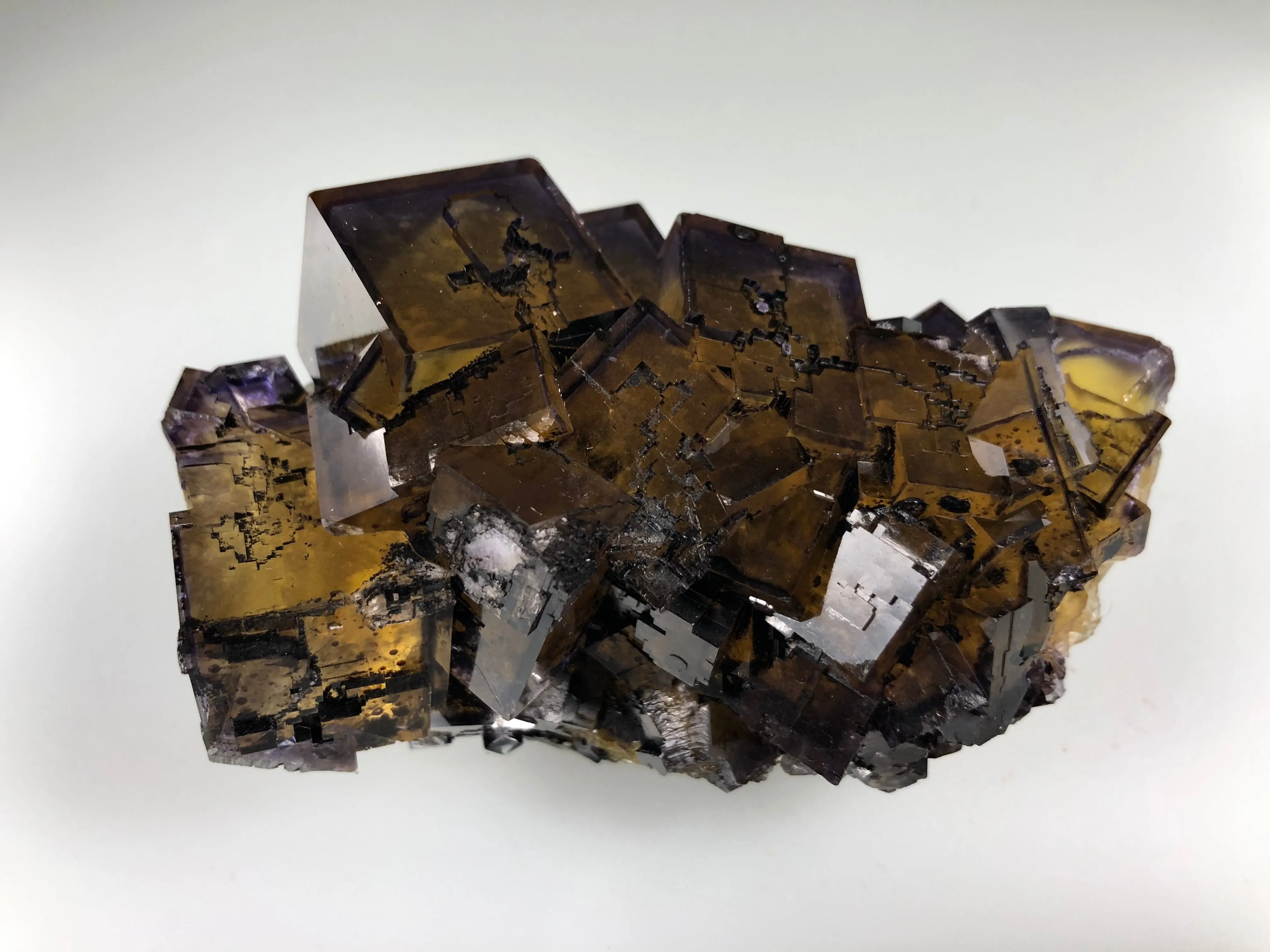 Fluorite, Rosiclare Level, Northwest Cross-Cut Orebody, Minerva No. 1 Mine, Ozark-Mahoning Company, Cave-in-Rock District, Southern Illinois, ex. A.E. Seaman Museum LTH 3840, Small Cabinet, 5.0 x 6.0 x 9.5 cm, $650. Online 9/3
