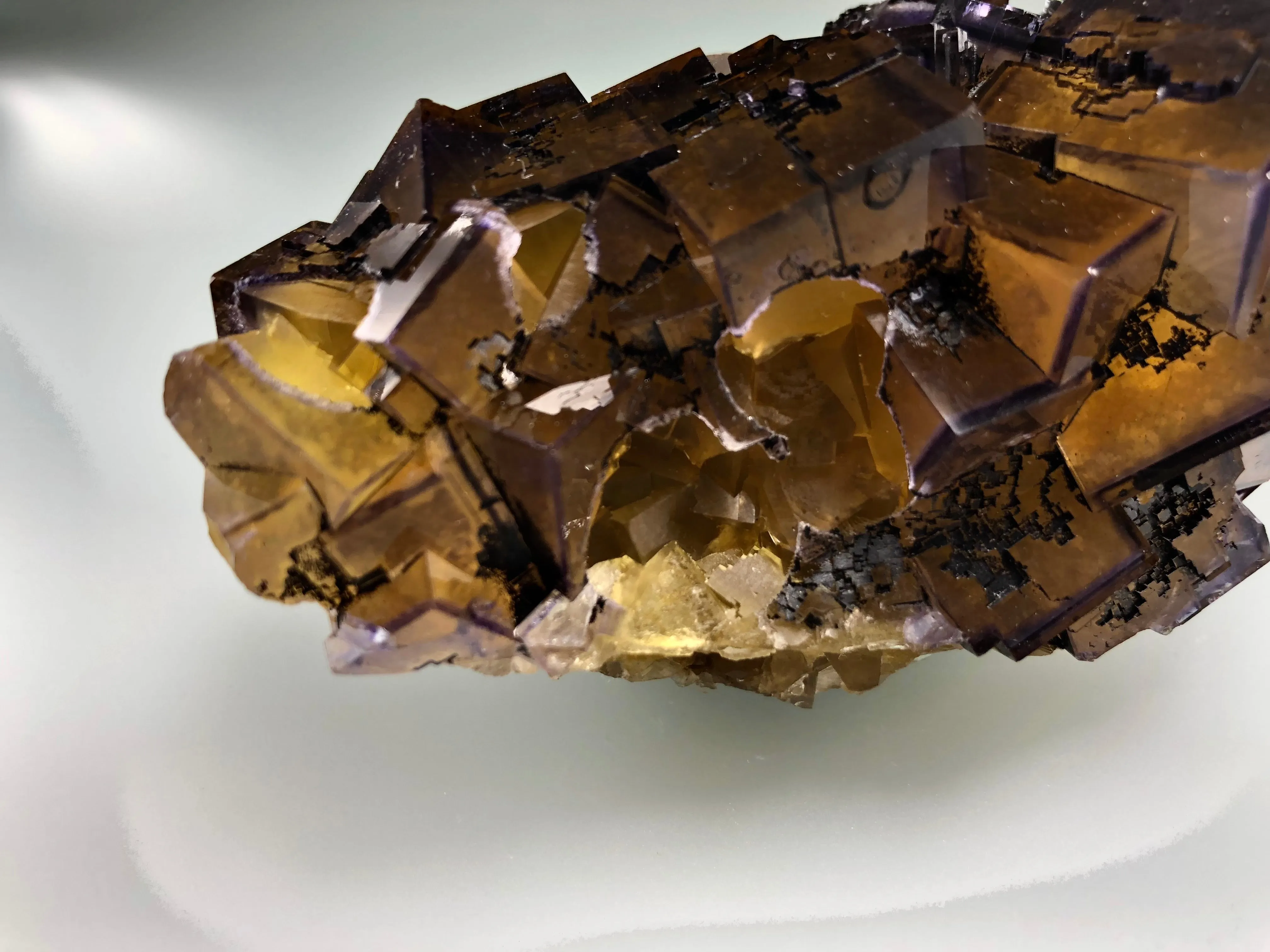Fluorite, Rosiclare Level, Northwest Cross-Cut Orebody, Minerva No. 1 Mine, Ozark-Mahoning Company, Cave-in-Rock District, Southern Illinois, ex. A.E. Seaman Museum LTH 3840, Small Cabinet, 5.0 x 6.0 x 9.5 cm, $650. Online 9/3