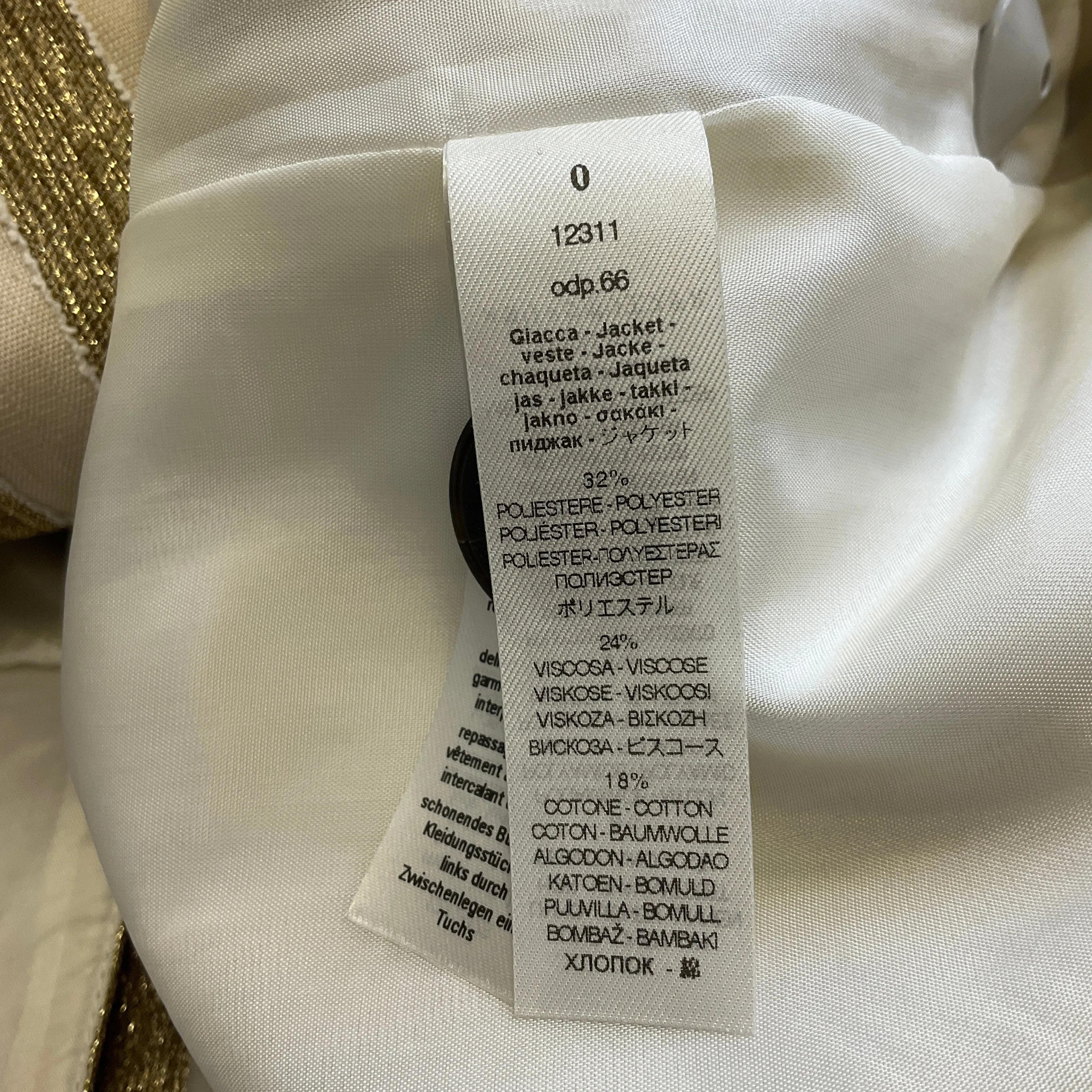 forte_forte Gold Metallic 2023 Striped Lurex Vest