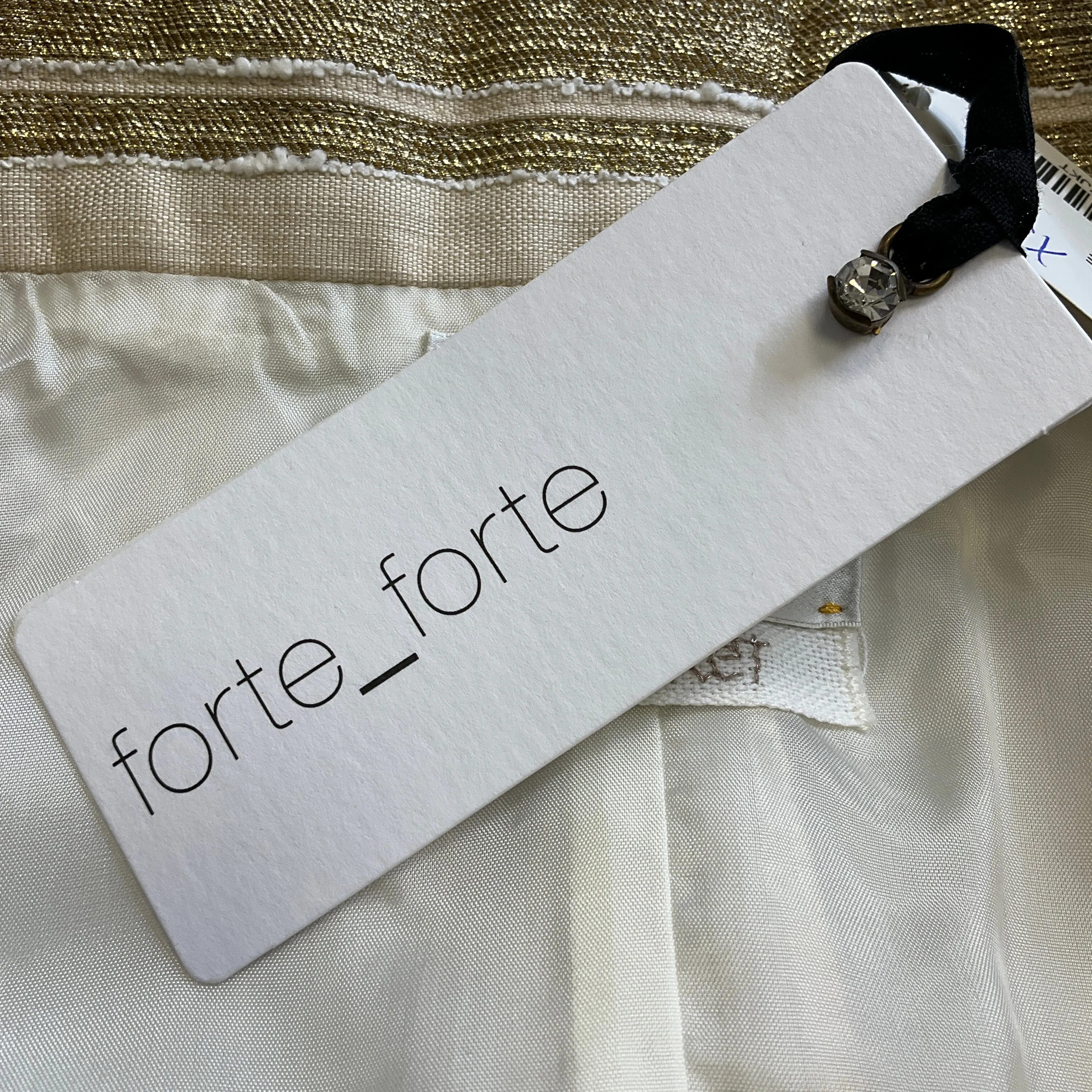 forte_forte Gold Metallic 2023 Striped Lurex Vest