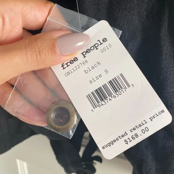 Free People Jayde Linen Bomber Jacket Black Small