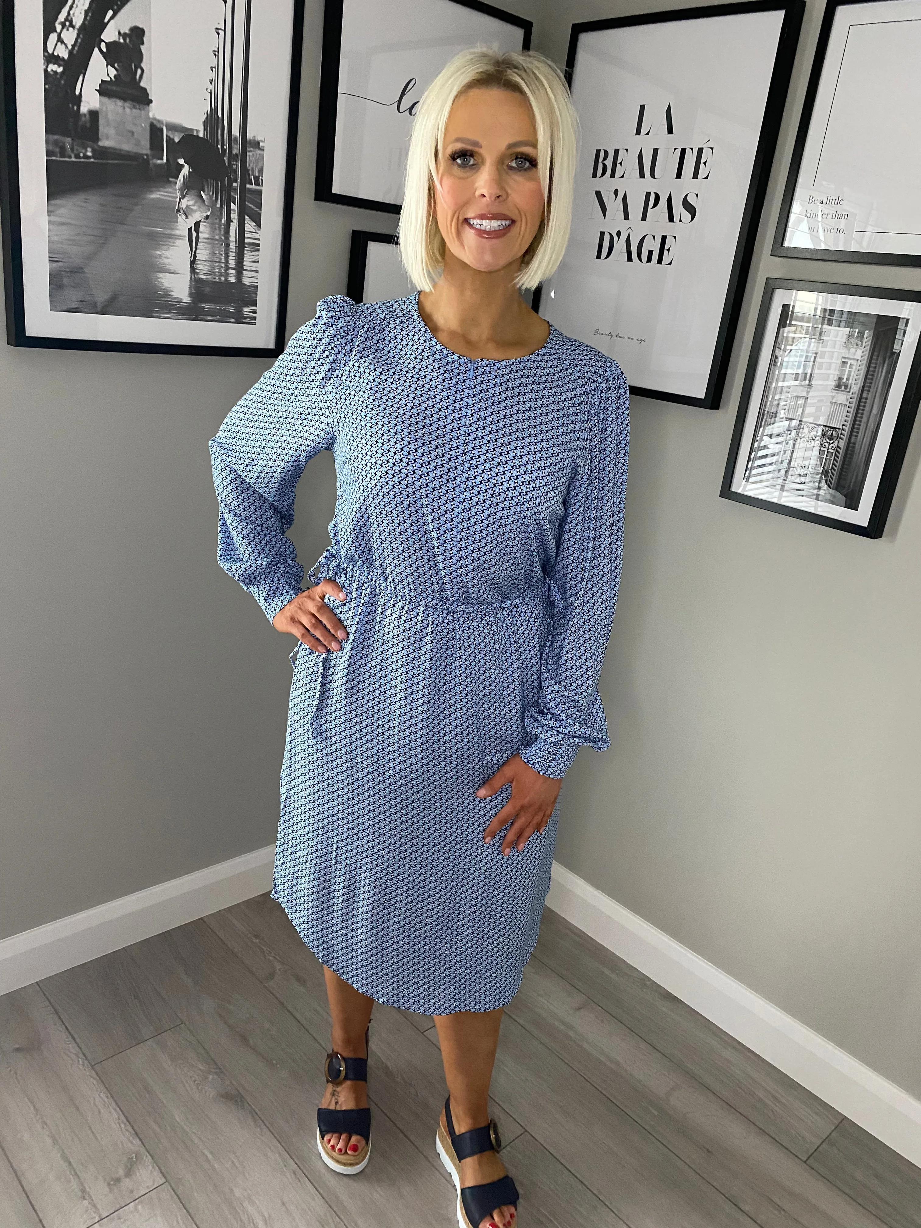 Freequent Blue Print Dress