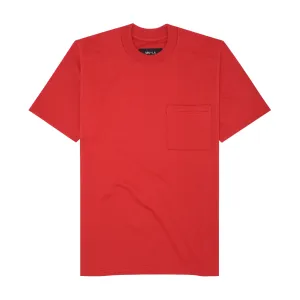 FRENCH TERRY FADED RED POCKET OVERSIZED TEE