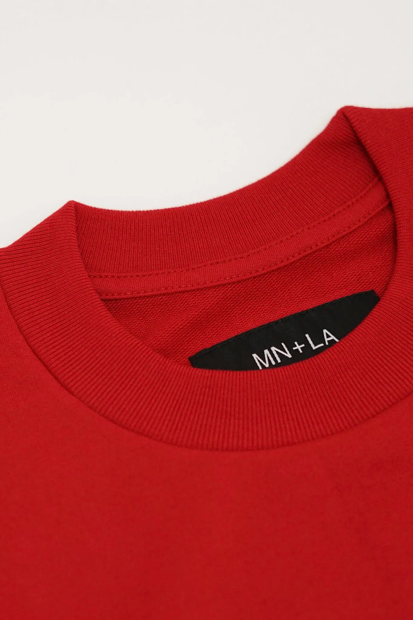 FRENCH TERRY FADED RED POCKET OVERSIZED TEE
