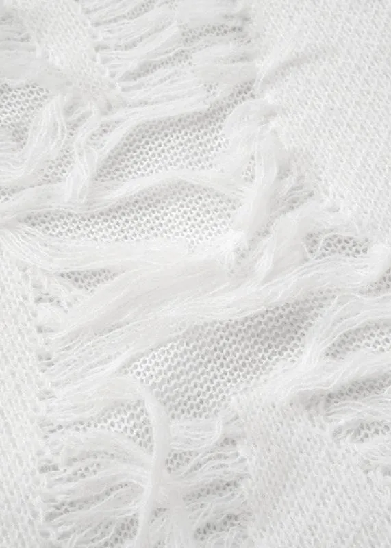 Fringed TextuRed Oversized Knit Sweater