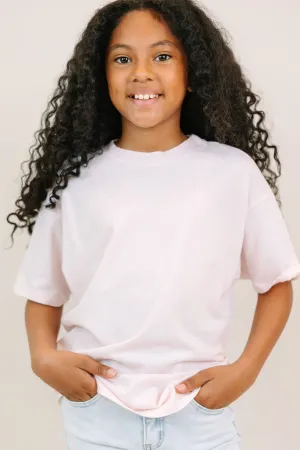 Girls: Blush Pink Oversized Tee