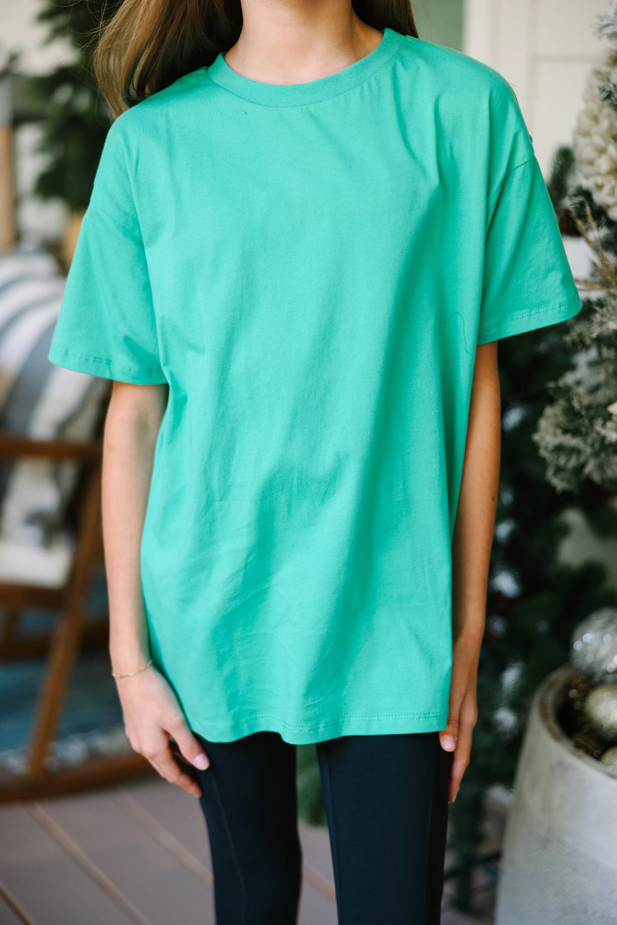 Girls: Green Oversized Tee