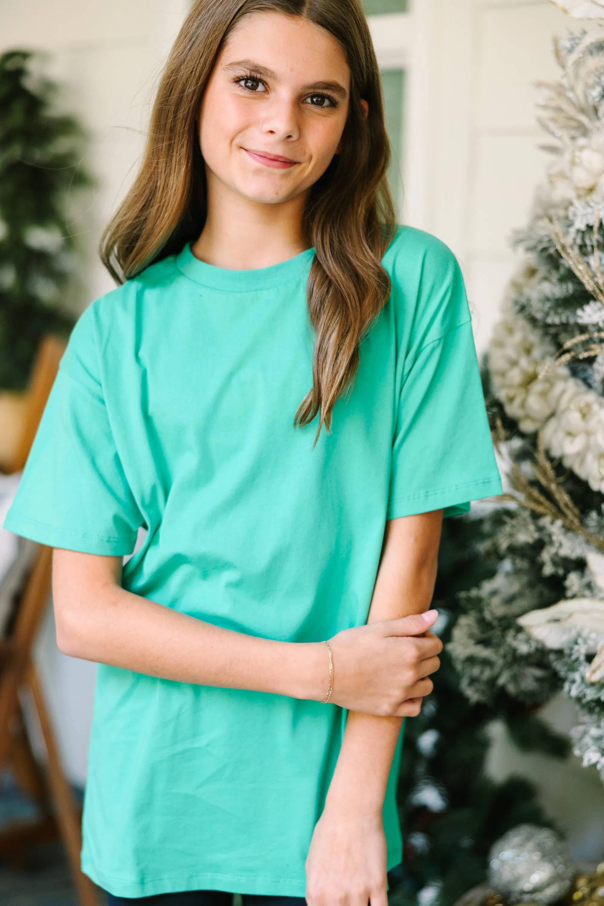 Girls: Green Oversized Tee